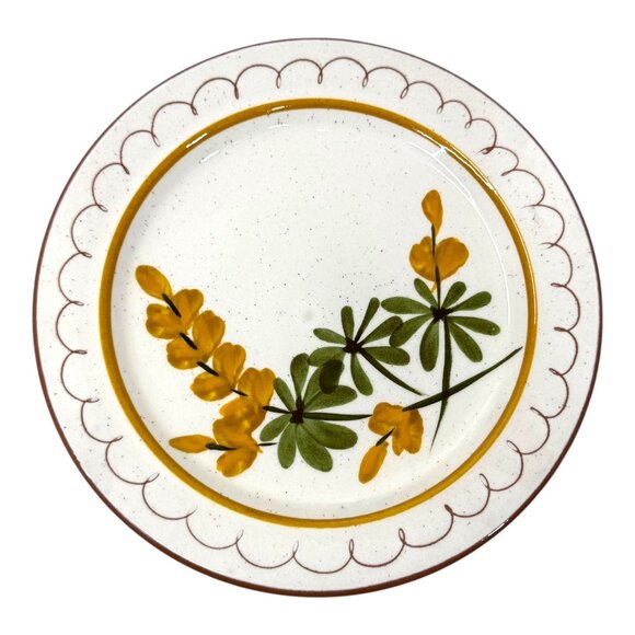 Vintage Stangl Painted Golden Blossoms Botanical Salad Plates Set of 4 6.25" MCM - Picture 3 of 7